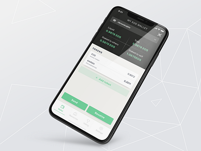 My EOS Wallet - Main Screen app app design app ui blockchain blockchaintechnology clean design clean ui crypto currency crypto wallet cryptocurrency eos flat minimalism mobile mobile app design mobile design ui ux wallet wallet ui