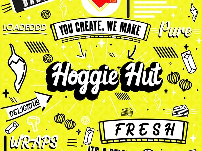 Hoggie Hut Restaurant Mural art artwork branding company branding illustration mural mural art mural design murals restaurant mural wall art