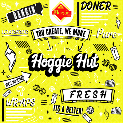 Hoggie Hut Restaurant Mural art artwork branding company branding illustration mural mural art mural design murals restaurant mural wall art
