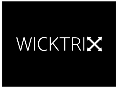 Our Wicktrix Media Logo branding design flat icon illustration logo minimal typography vector