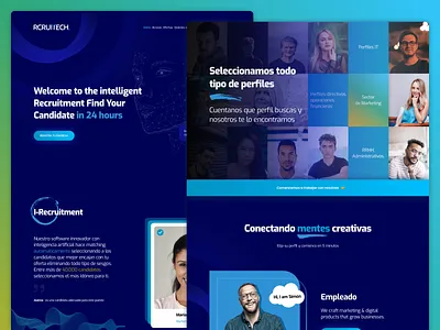 Recruitment Website - Recruitech ai art art direction creative design landing landing page logo madrid recruiter recruitment ui ui ux uidesign ux uxdesign web web design website website design