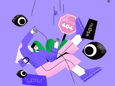 Error illustration adobe illustrator app cartoon character design flat illustration line art ui vector