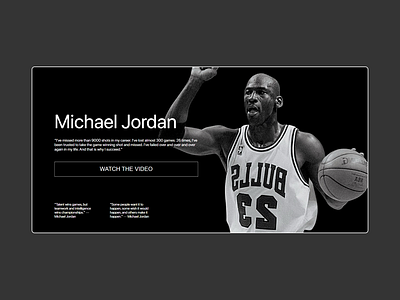 Landing page Michael Jordan history branding clean css design html interface landing landingpage ui uidesign ux web website