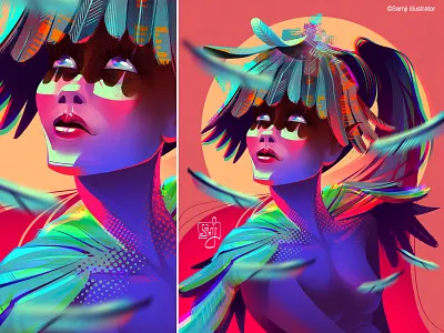 Untitled...! character design feather freelance illustrator illustration illustrator procreate samji illustrator