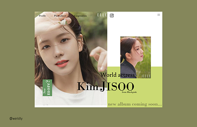 Jisoo from Blackpink art design illustration minimal ui ux web website