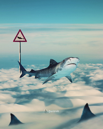 Shark Sign Photo Manipulation clouds collage digital imaging digitalart editing ideas illustration manipulation photo edit photomanipulation