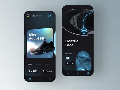 Nike adapt BB concept clean gradient minimal mobile nike nike app nike running nike shoes nikeair sneakers sportwear uidesign