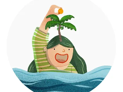 Beach trio 1 design illustration