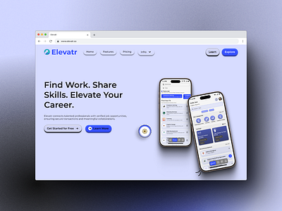 Hero Section for a Saas Landing page - Elevatr App app branding design figma ui ux