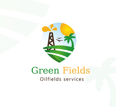 Logo " Green Fields " art branding company freehand identity illustration illustrator logo logos ui