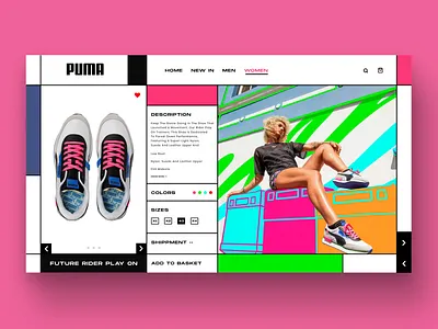 Future Rider X Puma colorpalette colors dribble shot ecommerce design ecommerce shop fashion photoshop puma shoe shoes shop ui uidesign uiux webdesign
