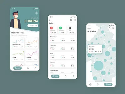Coronavirus (Covid-19) App app app design application application ui clean corona virus coronarender coronavirus covid 19 covid19 creative design creativity design designer dribbble illustration minimal typography ui uidesign