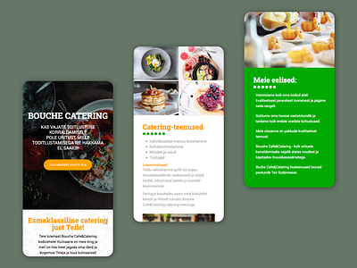 Catering Landing Page - Mobile catering clean ui design food fooding catering frontend design green landing page light restaurant sketchapp ui user inteface web design webpage website