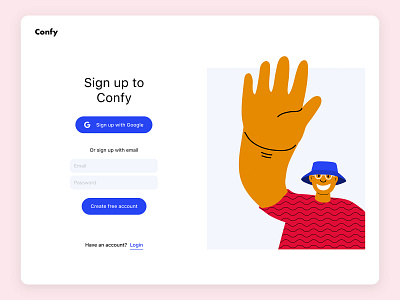 Sign Up Screen illustration minimalist design saas website sign up form sign up page sign up screen