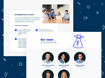 Dups - Website about about page about us alien branding entrepreneur figma landingpage space team