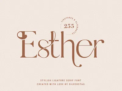 Esther - Ligature Serif Font branding classic font display font download font elegant font elegant fonts font font design fonts graphic design lettering ligature ligature font ligature fonts ligatures serif font typeface typefaces typography vintage font
