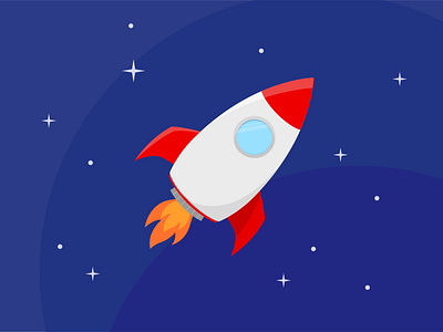 Rocketship design flat illustration rocketship vector