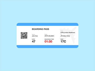 #DailyUI Day 24 - Airline Pass 024 24 airline airlines boarding boarding pass boardingpass dailyui dailyuichallenge ui