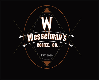 Wesselman s Coffee coffee shop illustrator logo typeface