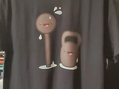 Doing Muscles Sweaty Prototype Shirt brand branding and identity design fitness fitness logo icon illustration logo print tshirt tshirt art vector