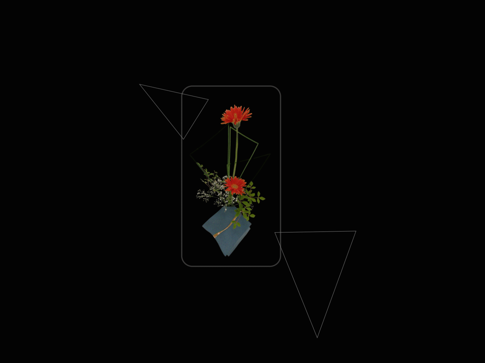 ikebana constructor launch screen design flower ikebana minimal minimalism mobile mobile app ui