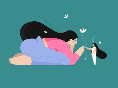 Little Me 2d art 2d illustration art character characterdesign cute character cute girl cute illustration drawing flat flat design flat illustration flatcolor illustration illustrator minimal