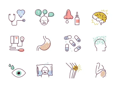 Aromatherapy Icons anxiety aromatherapy chill pills covid health heart icons illustration scent simple