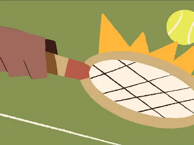 Tennis Animation Style Frame 2d character animation branding concept art designer for hire illustration vector visdev visual design visual development