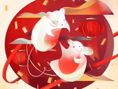 Year of the Rat animals chinese new year digital folioart illustration jia yi liu rat zodiac