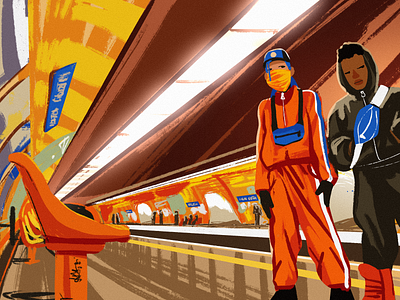 Urban Life Colors: Subway city city life colors creative illustration design design studio digital art digital artwork digital illustration dynamic graphic design illustration illustration art illustrator people procreate subway transport underground urban