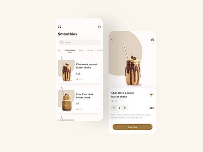 Smoothies and Drinks app - Concept drinks mobile smoothies ui uidesign