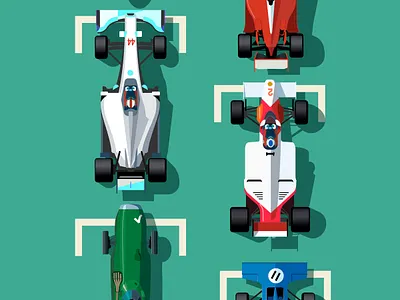 Sterling Moss car digital editorial folioart illustration peter greenwood racing vector