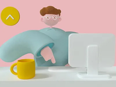 office worker 3d brand design brand identity brandidentity cinema4d clerk design digital illustration octanerender render