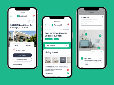 Real Estate app for tenants & landlords | Lazarev. adaptation adaptive cart comment deposit design inspection interface landlord mobile pay property rent report security tenant tracking ui ux web