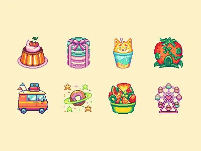 Pixel icons 16bit 8bit game art game design gaming icon icon set icons illustration pixel art pixel icon pixel icons pixelart