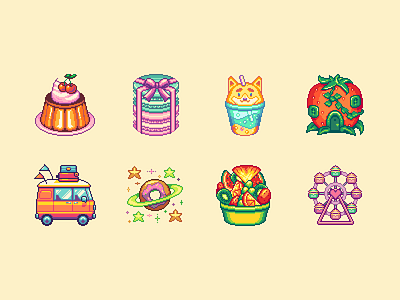 Pixel icons 16bit 8bit game art game design gaming icon icon set icons illustration pixel art pixel icon pixel icons pixelart