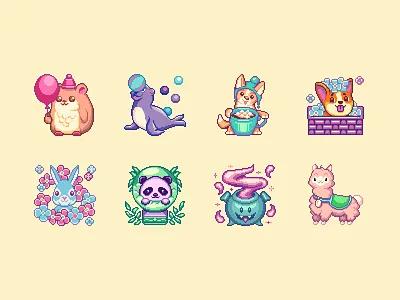 Pixel animals 16bit 8bit cute animals game art game design gaming icons illustration pixel pixel art pixelart
