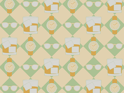 print design - whiskey and watches adobe illustrator conversational design digital art digital illustration graphic graphic design illustration illustrator pattern pattern design print ad print design seamless textile textile design textile print vector vector art whiskey