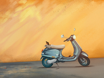 Vespa Rats background drawing illustration photoshop rats vespa