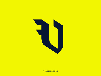 Volkert Design Branding V1 blackletter brand design branding design illustrator maize navy v vector yellow