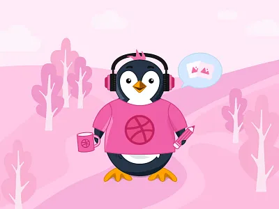NFT Dribbble Penguin bitcoin cartoon crypto artist design illustration nft nftartist nfts solana
