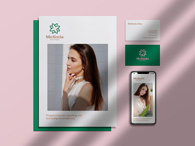Melinda Boutique Branding Stationary brand identity branding design elegant logo vector
