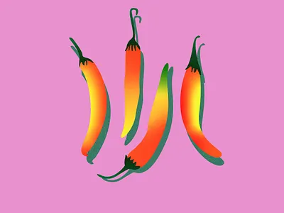 Red pepers gradients grain grainy graphic design illustration pepper peppers red hot chili peppers shadows shapes simple simplicity vector