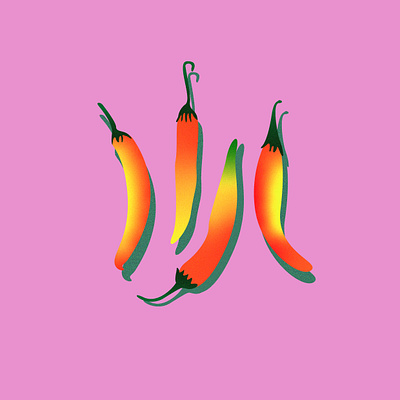 Red pepers gradients grain grainy graphic design illustration pepper peppers red hot chili peppers shadows shapes simple simplicity vector