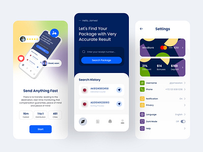 Shipment Tracking Application #6 adobexd app design clean colors goods modern app new online order order order goods package app package track packaging parcel shipment track shipment tracking app ui ui design ui ux