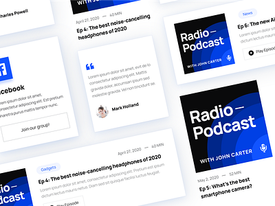 UI Elements | Radio - Podcast Webflow Template apple music audio cards music player podcast podcaster podcasts radio spotify streaming ui ui design uiux user experience user interface userinterface ux ux design