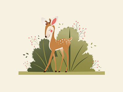 Fawn art graphic design illustration illustration art illustrations postcard