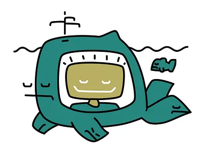 Sitting in the belly of the whale animal character design illustration nature whale