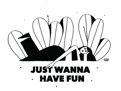Just wanna have fun black character illustration illustrator lazy plant women