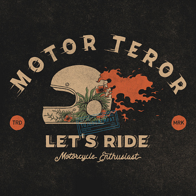 Let's Ride apparel design design digitalillustration handdrawn helmet helmet design illustration illustrator motor motorbike motorcycle motorcycle art summer summertime tshirt design vintage vintage design